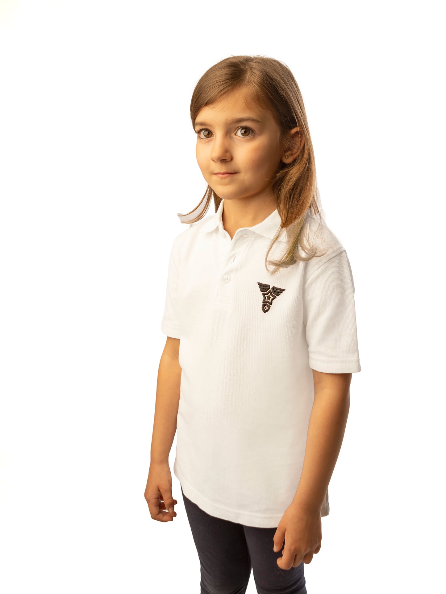 kids white polo t-shirt