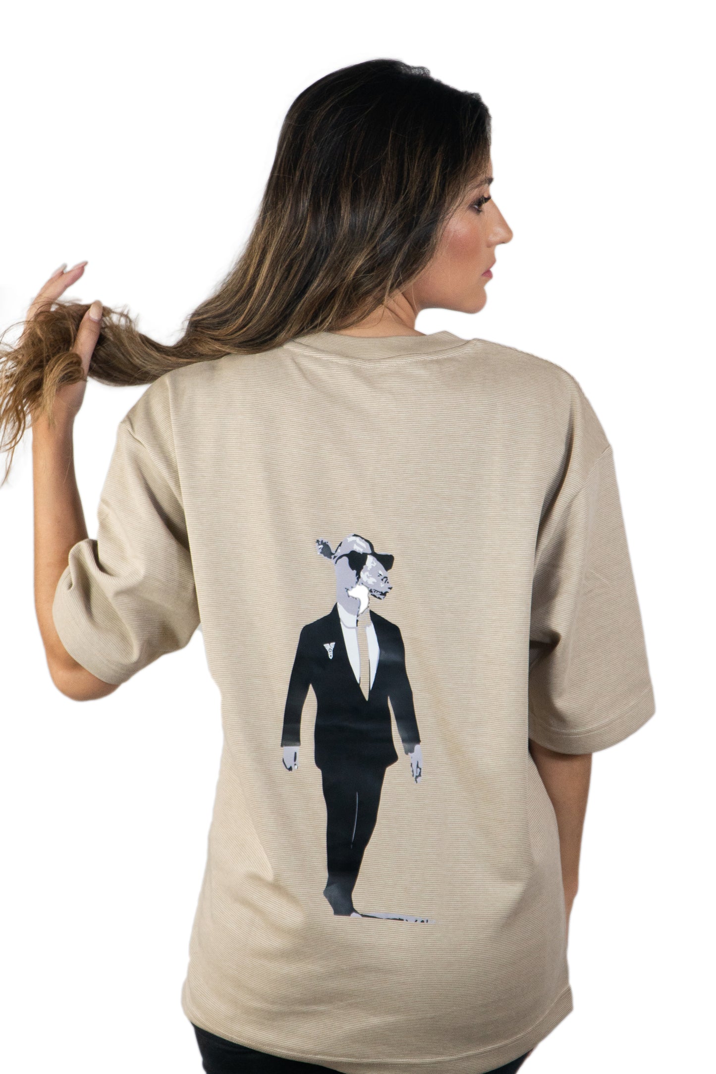 Beige Crew neck Trends Captain's T-Shirt