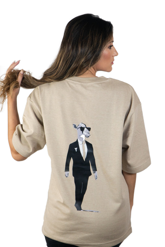Beige Crew neck Trends Captain's T-Shirt