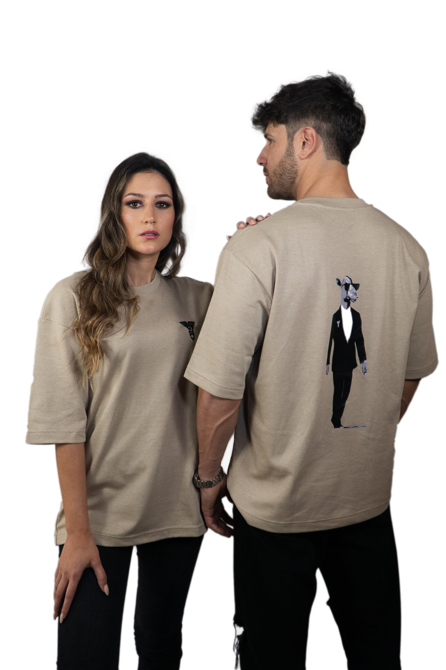 Beige Crew neck Trends Captain's T-Shirt